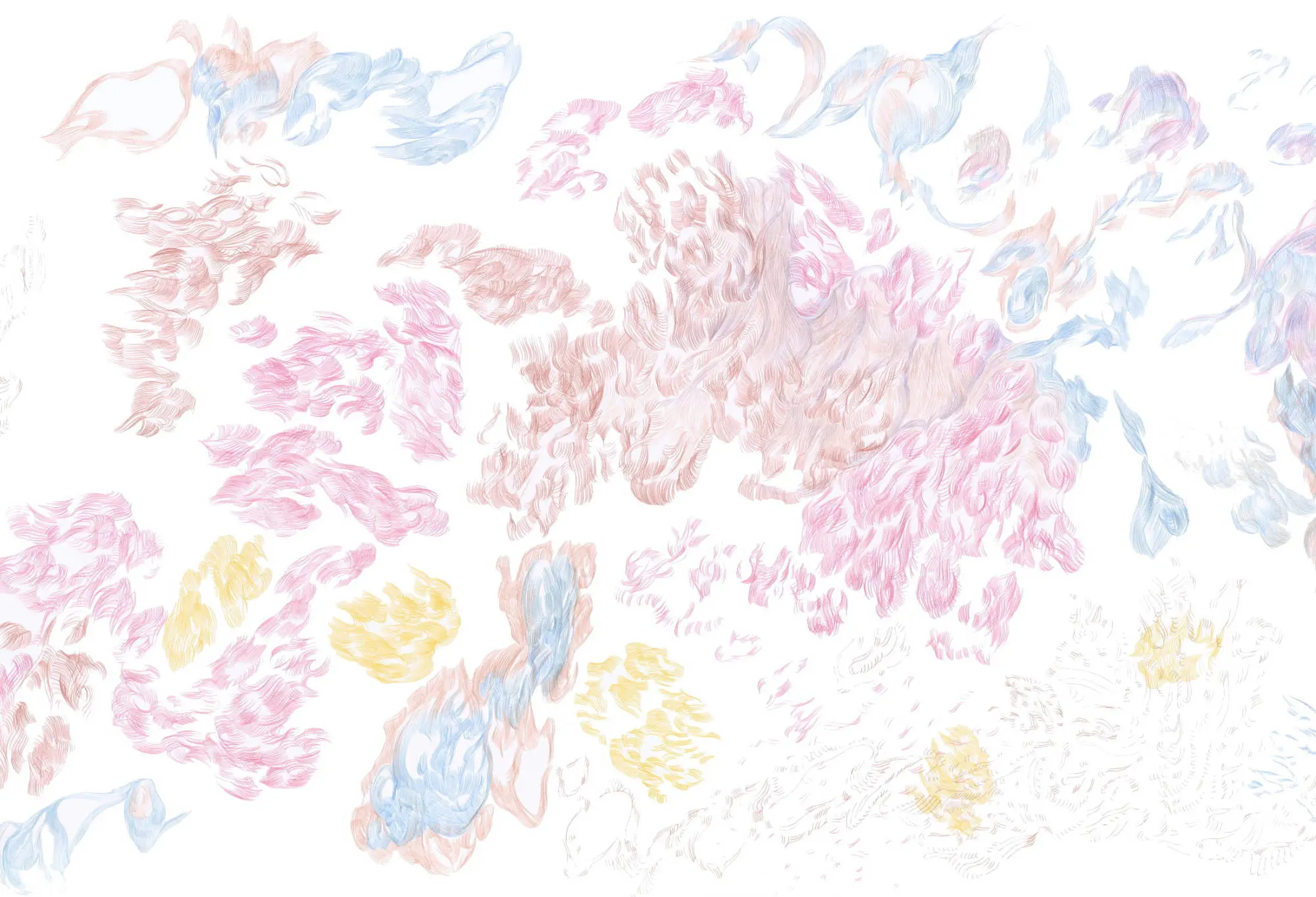 710_Christine-Leins_Buntstift,Tusche_o.T._2017_955x113cm_Ausschnitt